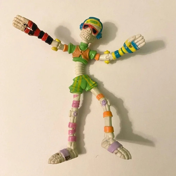Vintage 1990 Mattel Slammers  Action Figure Skeleton Bendy Bendable - Picture 10 of 10